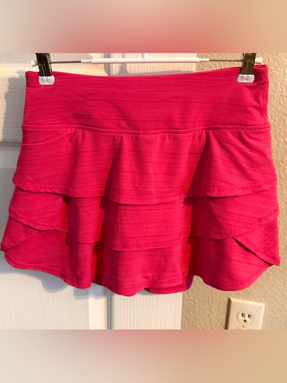 Ideology Bright Pink Tiered Ruffle Golf Skirt